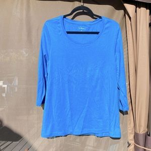 L.L. Bean 3/4 sleeve blue tunic.